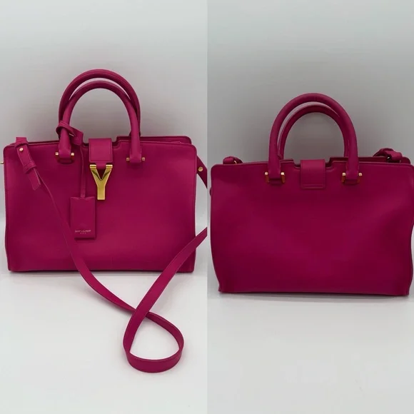 Authentic Yves Saint Laurent pink small cabad tote in smoot calfskin leather - Picture 3 of 15